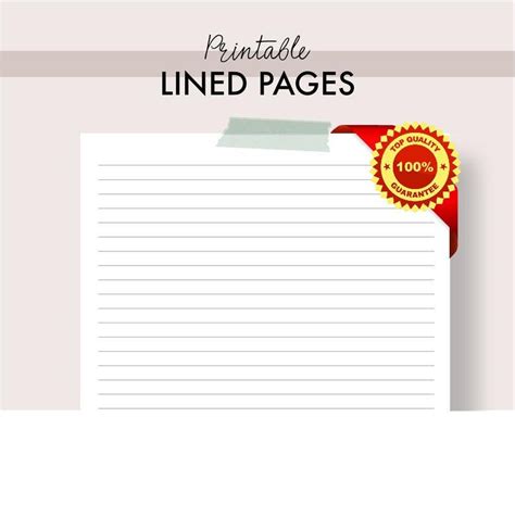 printable paper page  lined pages amazon kdp etsy