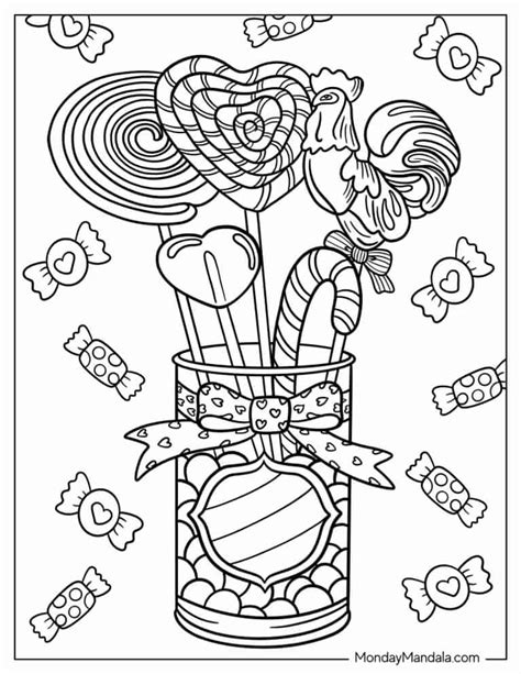 candy coloring pages printable sweet  creative designs  kids