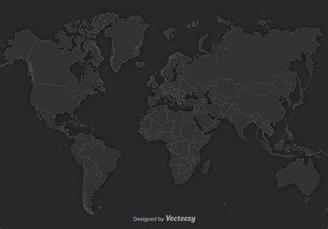 white outline world map vector  vector art  vecteezy