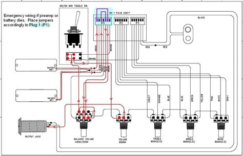 cort bass guitar wiring diagram