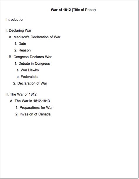 research paper outline template