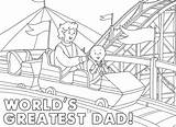 Roller Coaster Coloring Pages Paper Template Fathers Greatest Dad Caillou Poppy Sheets Printable Father Sheet Uploaded User sketch template