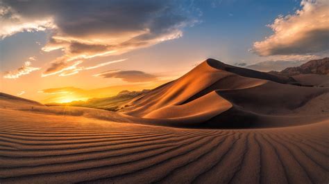 sunrise nature sand dune cloud sky sand desert  ultra hd