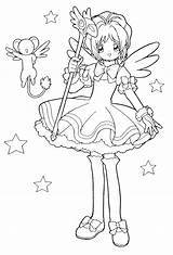 Sakura Coloring Pages Kids Wand Magic Anime Fun Cardcaptor Từ Lưu ã Heroes sketch template