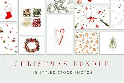 christmas bundle  high quality holiday stock  creative market
