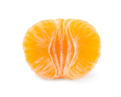 Fresh Juicy Tangerine Segments Isolated On White Stock Image Image Of