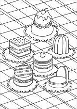 Coloring Cakes Pages Appetizing Pastries Adults Various Cake Adult Cupcakes Treat Yourself These Cup sketch template
