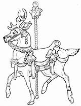 Carousel Arterapia Horses Imagixs Karussell Ausmalen Deer Erwachsene Printablecolouringpages sketch template