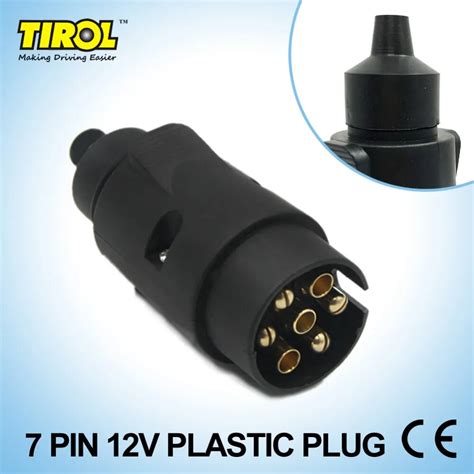 tirol  pin trailer plug black plastic  pole wiring connector  towing plug  type trailer