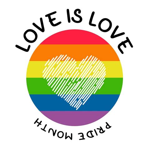 lgbt pride month love is love lgbtq symbol with lgbt pride round
