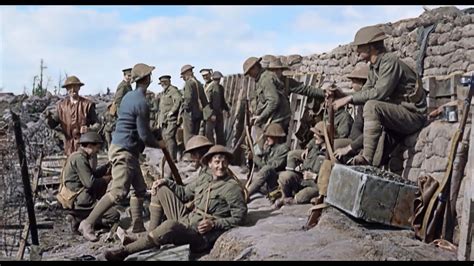 wwi colouring footage  soldiers  years  uk itv news
