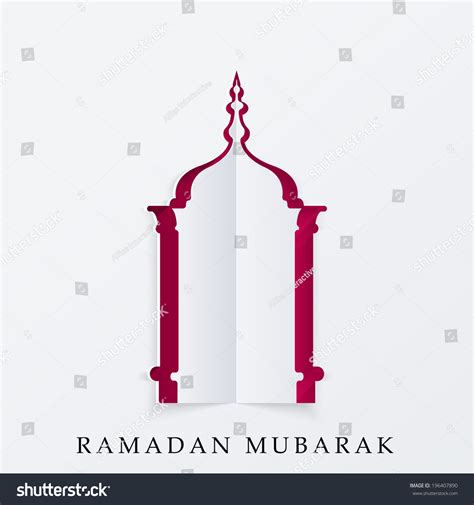 fold paper cut  design   mosque shape  holy month  muslim