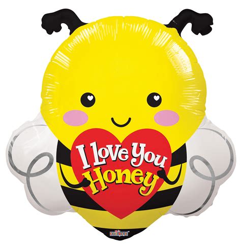 20 I Love You Honey Bee Foil Balloon Bargain Balloons Mylar