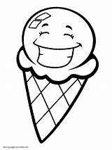 Ice Cream Pages Coloring Colouring Printable Cone Kids Color Food Print Sundae sketch template