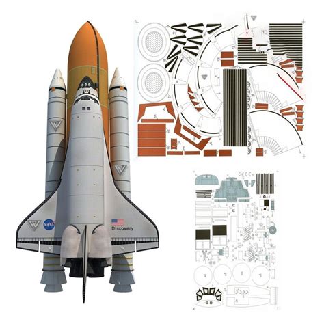 papercraft  model space ship paper space rocket digital etsy
