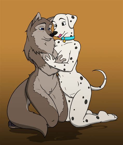 rule 34 101 dalmatians aleu anthro balto film barefoot black nose blue eyes breasts brown