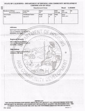 fillable  edocs buttecounty hcd mobilehome registration  titling forms california