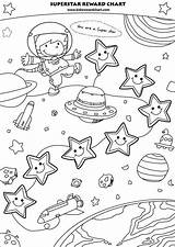 Kleurplaat Ruimte Astronaut Raket Kleurplaten Ruimtevaart Sticker Maan Preschool Weltall Printables Downloaden Superstar Omnilabo sketch template