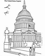 Capitol Building Places Coloring Pages Kids Landmarks Historic Washington Dc Colouring Drawing Around Printable Patriotic Sheets Print Color States Buildings sketch template