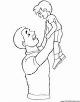 Coloring Pages Fathers Kids Dad Comments Son sketch template