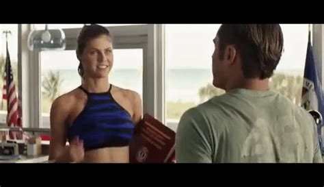 baywatch movie clip looking at my boobs alexandra daddario and zac efron find make and share
