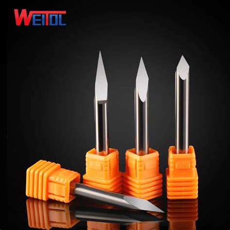 weitol metal engraving tool   pc  mm carbide carving cutters cnc router tools precise flat