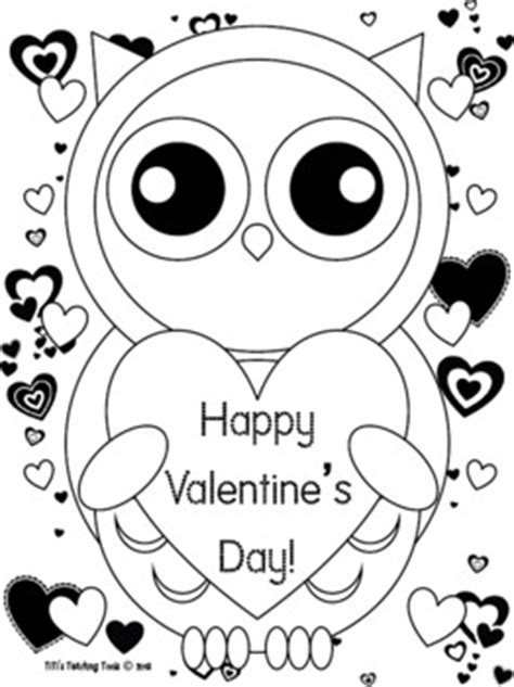 valentines day owl coloring page valentines dayowl theme tpt