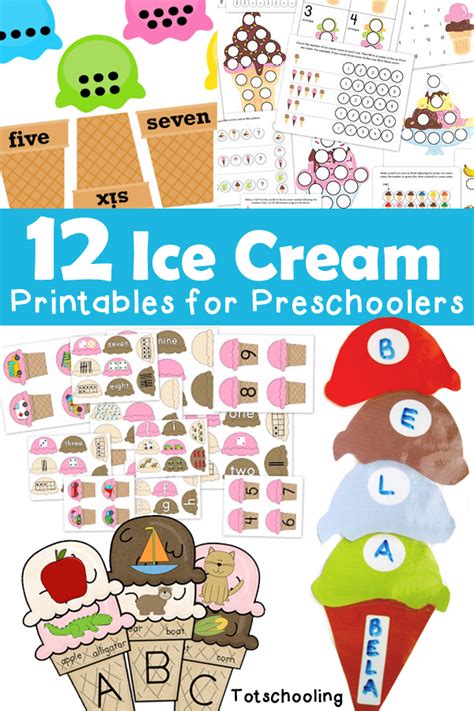 ice cream printables  preschoolers totschooling toddler