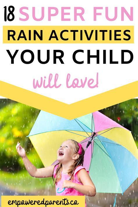 fun rain activities  preschoolers  kindergarteners empowered