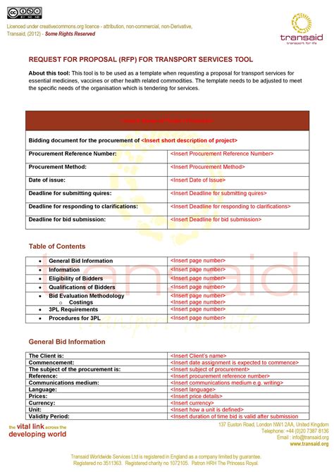 request  proposal templates examples rpf templates