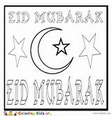 Eid Coloring Crescent Star Pages Kids Print Coloringkids sketch template