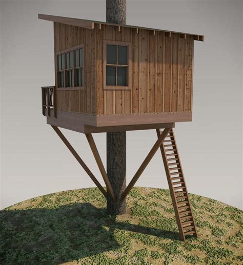 small windowed treehouse build tree house plans tree house diy tree house designs diy
