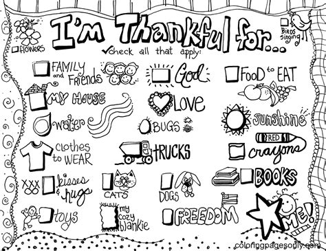 thankful  coloring pages printable