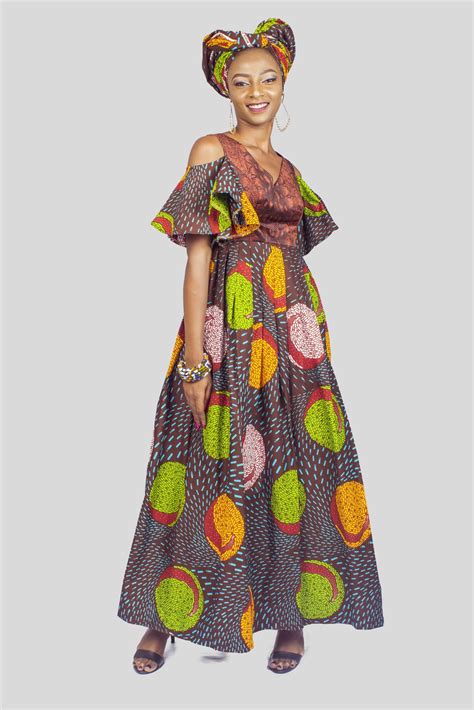 ankara cold shoulder dress african print dress african clothing for w