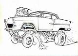 Coloring Pages Drawing Car Gasser Chevy Hot Cartoon Drawings S10 Rod Truck Rods Cool Cars Custom Colouring Sheets Artwork Sketch sketch template