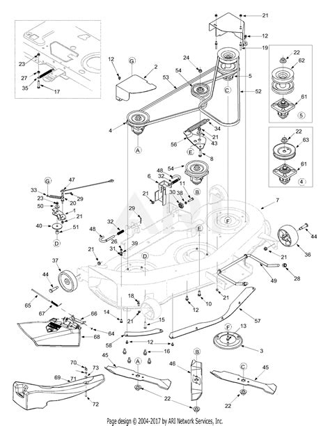 mtd aih  parts diagram  deck assembly
