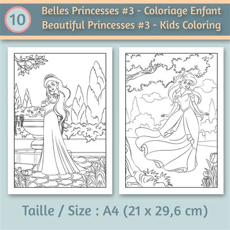 princess coloring pages  kids  coloring book  etsyde