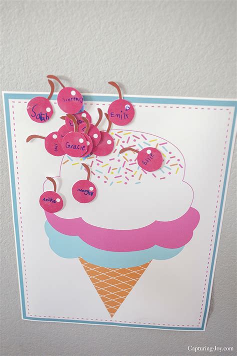 pin the cherry on the ice cream cone thirty handmade days