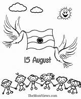 Independence Clipart Drawing Indian Kids Children Activity India August Coloring Pages Happy Easy Drawings Poster Activities Worksheets Decoration Kindergarten Getdrawings sketch template