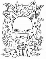 Coloring Pages Swear Word Adult Printable Colouring Cat Cool Adults Cute Color Books Swearing Funny Words Book Print Shit Animal sketch template
