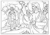 Lazarus Coloring Jesus Raises Dead sketch template