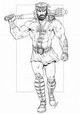 Hercules Pencils Rubusthebarbarian Hercule Coloring Characters Visiter sketch template
