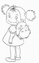 Ghibli Studio Coloring Totoro トトロ Pages Drawing Mei Tattoo Colouring Cute Sketches Character Miyazaki Inspirations トロ Kid Girls Tegninger Printable sketch template