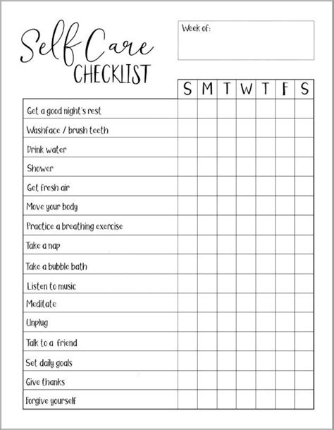 care checklist printable etsy