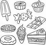 Food Sweet Drawing Coloring Line Clipart Pages Sketch Drawings Draw Choose Board Style sketch template
