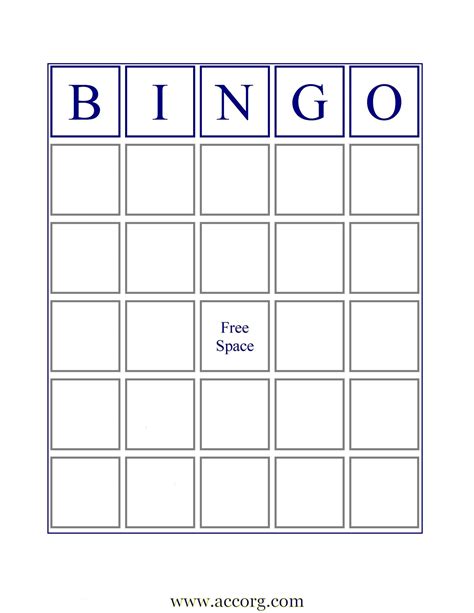 printable blank bingo board