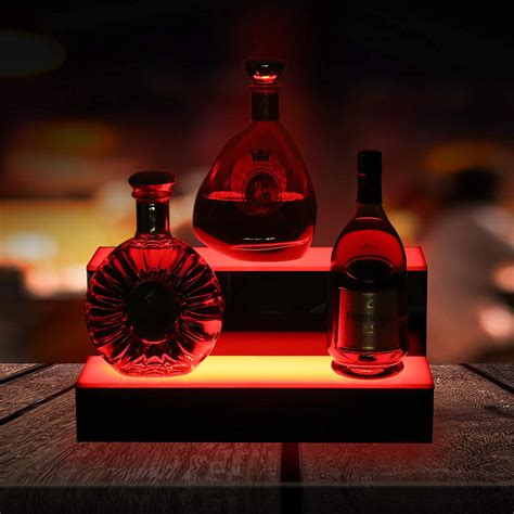 led bar bottle display liquor shelf color changing bar bottle display