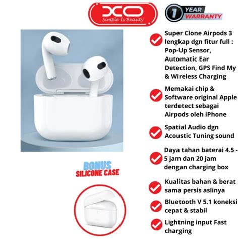 jual xo  airpods  super cloning  quality shopee indonesia