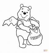 Winnie Halloween Coloring Pooh Pages Silhouettes sketch template