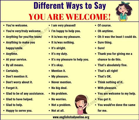 you re welcome list of 45 useful ways to say you are welcome